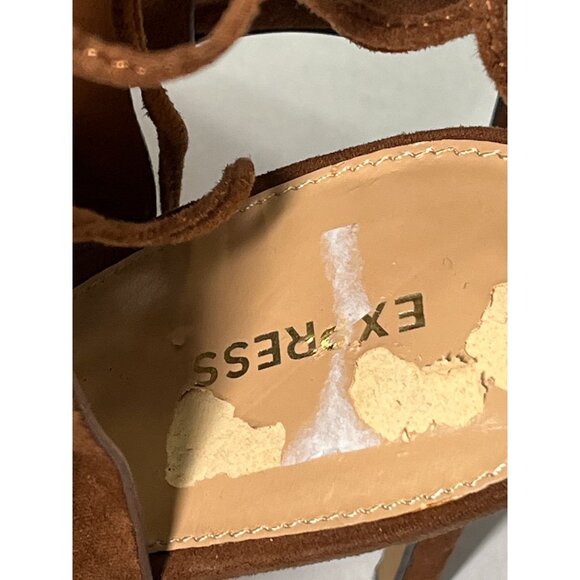 Express Womens Size 10 Brown Cutout Stiletto High Heel Sandals - Picture 7 of 11
